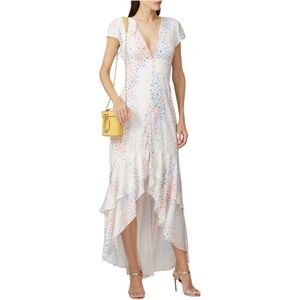 Hutch Anthropologie Multi Color Heart Print Hi-Lo Maxi Dress | Size 14W / 1X